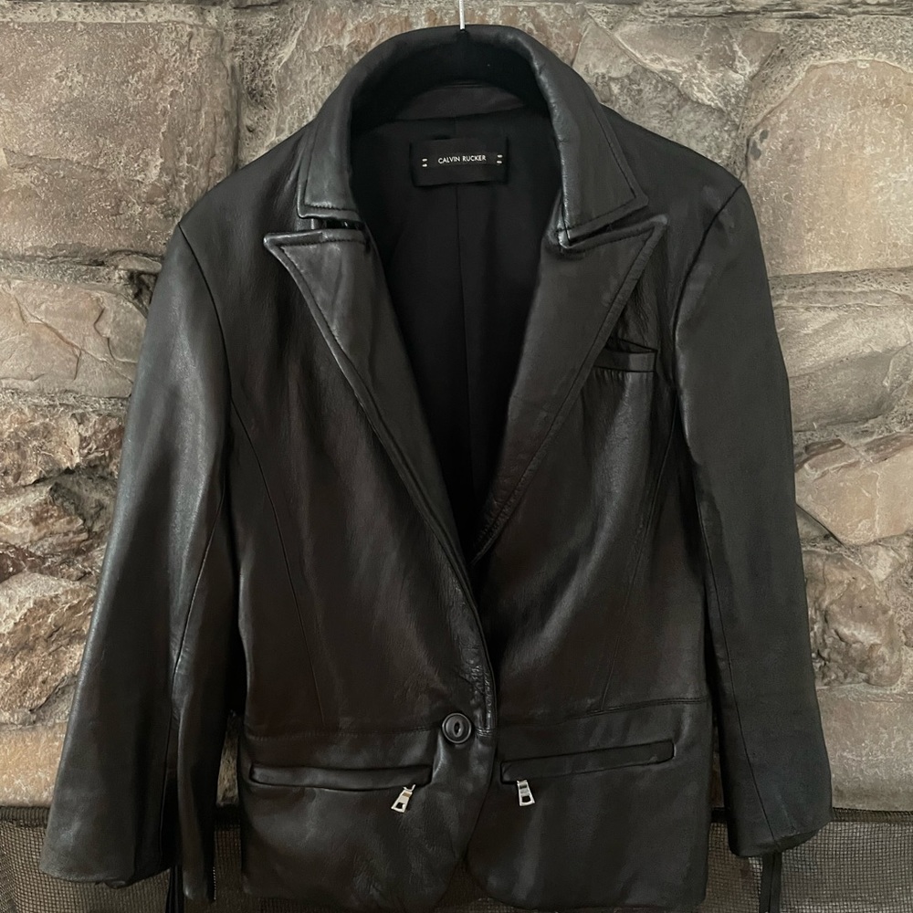 CALVIN RUCKER Leather Blazer